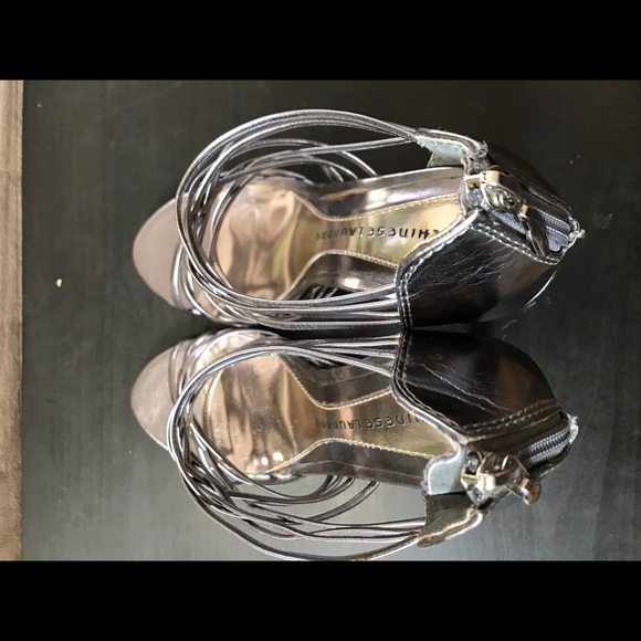 Silver Strappy Cage Heels - Picture 6 of 7